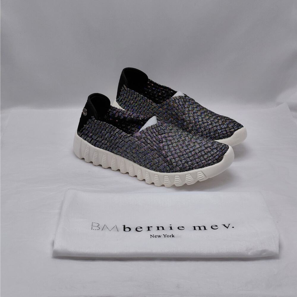Bernie Mev Womens Sneakers Size 39 Silver Metallic Comfort Slip On Walking Shoes
